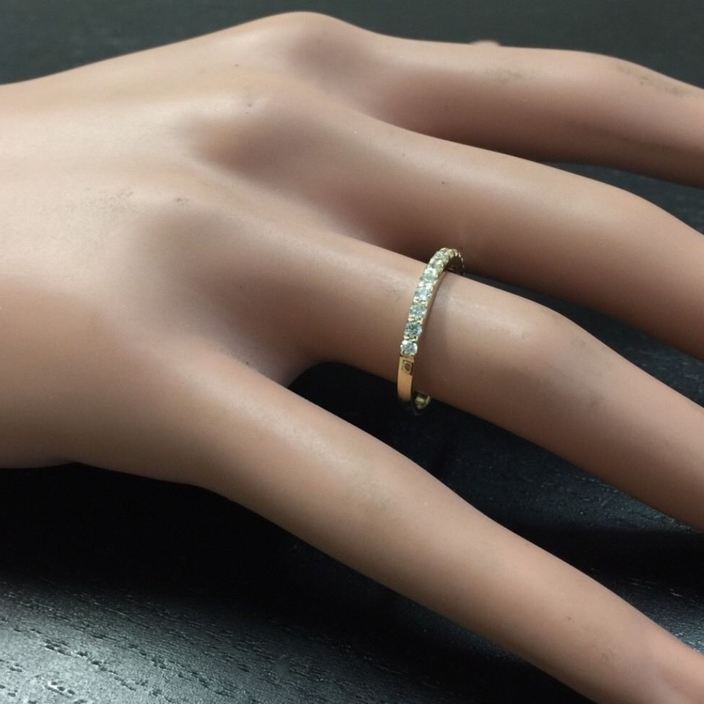 Gold Diamond Pavé Stackable Ring - Picture 7 of 7
